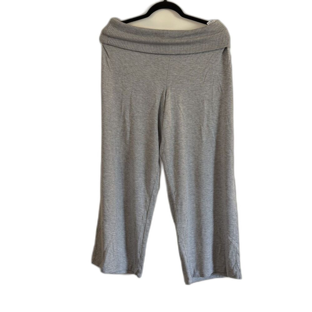 Splendid Short Lounge Pants Pull Up Soft Modal Rayon Gray Fold Over Waist Sz XL